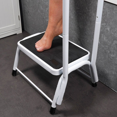 Step Stool Non Slip Mat Caravan Door Ladder Van Motorhome Camper With Handrail - 3
