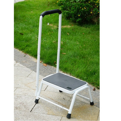 Step Stool Non Slip Mat Caravan Door Ladder Van Motorhome Camper With Handrail - 4