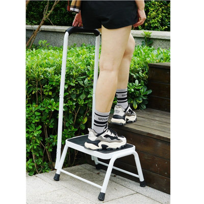 Step Stool Non Slip Mat Caravan Door Ladder Van Motorhome Camper With Handrail - 6