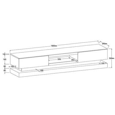 Step TV Stand With Storage for Living Room and Bedroom, 1800 Wide, LED ...
