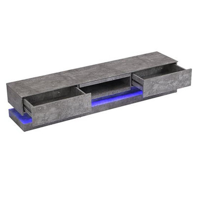 Step TV Stand With Storage for Living Room and Bedroom, 1800 Wide, LED ...