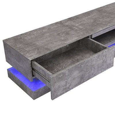 Step TV Stand With Storage for Living Room and Bedroom, 1800 Wide, LED ...