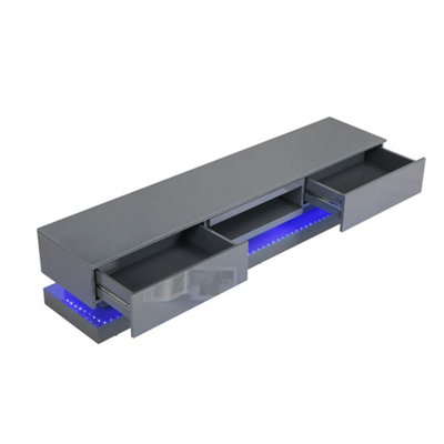 Step TV Stand With Storage for Living Room and Bedroom, 1800 Wide, LED ...