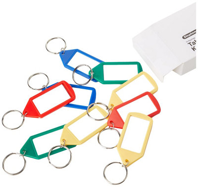 Stephens Keychain, 10 Key Rings with Tags, Assorted Colors, Lightweight ...