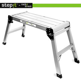 StepIt 150kg Aluminium Work Platform, Folding Step Up, Secure Lock, 150kg High Capacity