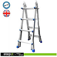 StepIt 4.2m Combination Ladder Multi-Purpose Stair Ladders for Decorating Ladder Light, Folding Extendable Ladders