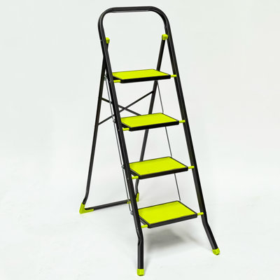 StepIt 4 Step Ladder Steel 150kg - Folding 4 Tread Steel Step Ladder ...