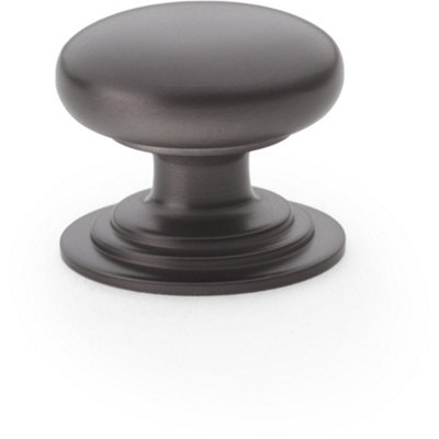 Stepped Round Door Knob - Dark Bronze 32mm Classic Kitchen Cabinet Pull Handle