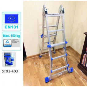 Sterk Systems Telescopic Combination Step Ladders - 4x3