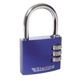 Sterling 3 Dial Combo Padlock Blue (30mm)