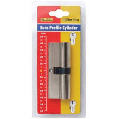 Sterling Europrofile Nickel Cylinder Lock Silver (55mm x 40mm)