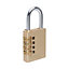 Sterling Light Security 4-Dial Combination Padlock Br (40mm)
