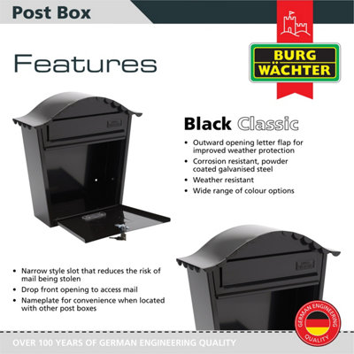 Sterling MB01BK Post Box Black