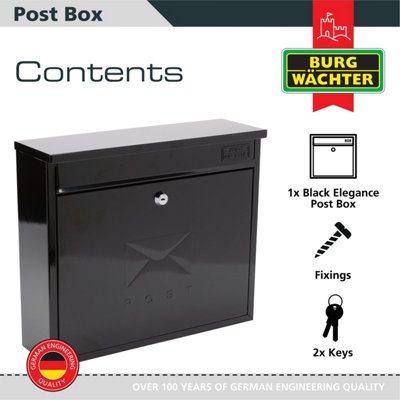 Sterling MB02BK Post Box Square Black - 3