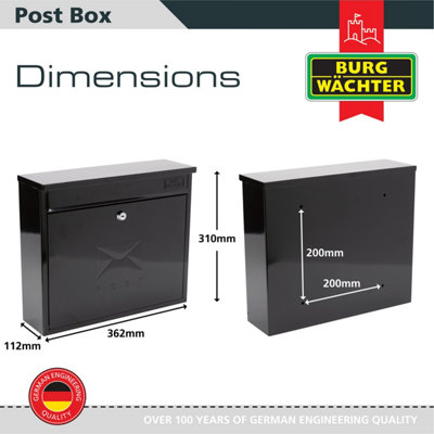Sterling MB02BK Post Box Square Black - 4