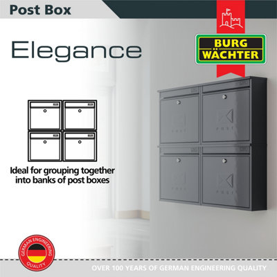 Sterling MB02BK Post Box Square Black - 6