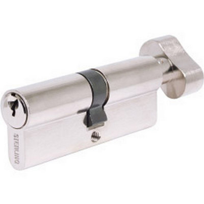 Sterling Thumb Turn Euro Cylinder Lock Silver (40mm x 50mm)