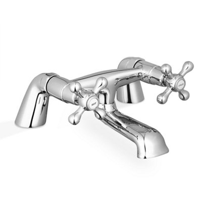 Sterling Traditional Bath Filler Mixer & Basin Tap Pack Hot & Cold Pair Inc. Bath Waste - Chrome