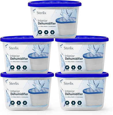 Sterlix Pack of 5 500ml Dehumidifier Tubs for Condensation,Humidity