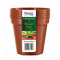 Stewart Flower Pot (Pack of 5) Brown (5in)