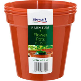 Stewart Premium Flower Pots (Pack Of 3) Brown (One Size)