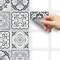 Stick and Go 18 Tile Stickers : Aragon - To stick over 10cm x 10cm (4x4) tiles Peel off the StickerRoll - apply on tiles