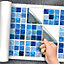Stick and Go 18 Tile Stickers : Topaz Blue - To stick over 10cm x 10cm (4x4) tiles Peel off the StickerRoll - apply on tiles