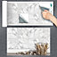 Stick and Go 8 Tile Stickers : Carrara - To stick over 15cm x 15cm (6x6) tiles Peel off the StickerRoll - apply on tiles