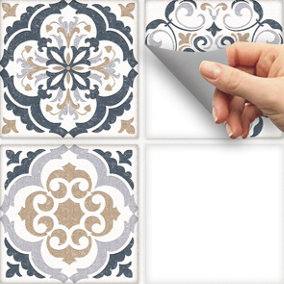 Stick and Go 8 Tile Stickers : Florette - To stick over 15cm x 15cm (6 x 6) tiles Peel off the StickerRoll - apply on tiles