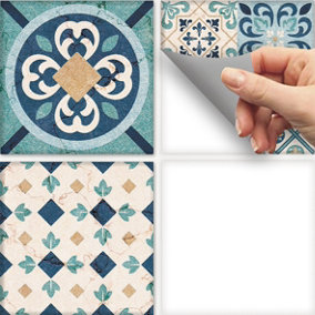 Stick and Go 8 Tile Stickers : Marrakech - To stick over 15cm x 15cm (6x6) tiles Peel off the StickerRoll - apply on tiles