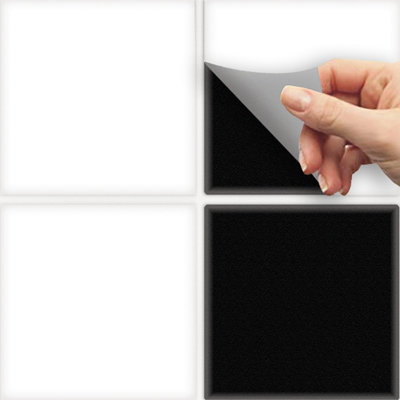 Stick and Go 8 Tile Stickers : White - To stick over 15cm x 15cm (6x6 ...