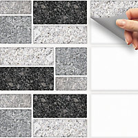 Stick and Go 9 Tile Stickers : Granite Mix - To stick over 20cm x 10cm (8x4) tiles Peel off the StickerRoll - apply on tiles
