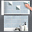 Stick and Go 9 Tile Stickers : Terrazzo Blue - To stick over 20cm x 10cm (8x4) tiles Peel off the StickerRoll - apply on tiles