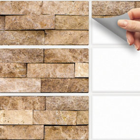 Stick and Go 9 Tile Stickers : Yorkstone - To stick over 20cm x 10cm (8x4) tiles Peel off the StickerRoll - apply on tiles