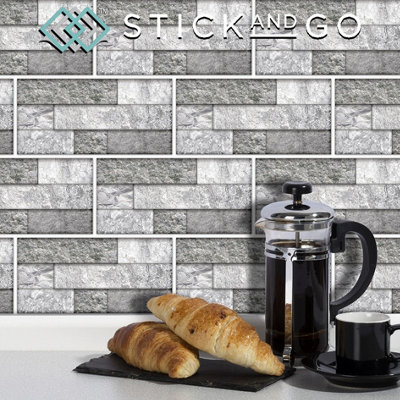 Stick and Go Self Adhesive Stick On Tiles Aurora 8 x 4 Box of 8 Apply  over any tile, or directly on to the wall