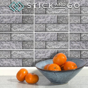 Stick and Go Self Adhesive Stick On Tiles Azul 8" x 4" Box of 8 Apply over any tile, or directly on to the wall