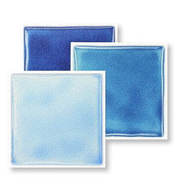 Stick and Go Self Adhesive Stick On Tiles Blue Mix 4" x 4" Box of 18 Apply over any tile