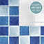 Stick and Go Self Adhesive Stick On Tiles Blue Mix 4" x 4" Box of 18 Apply over any tile, or directly on to the wall