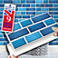 Stick and Go Self Adhesive Stick On Tiles Blue Tablet 8" x 4" Box of 8 Apply over any tile, or directly on to the wall
