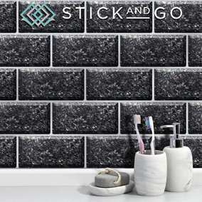 Stick and Go Self Adhesive Stick On Tiles Canbury Metro 8" x 4" Box of 8 Apply over any tile, or directly on to the wall