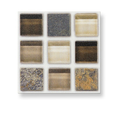 Stick and Go Self Adhesive Stick On Tiles Glass Stone Mosaic 4" x 4" Box of 18 Apply over any tile