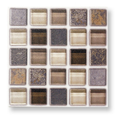 Stick and Go Self Adhesive Stick On Tiles Glass Stone Mosaic 6" x 6" Box of 8 Apply over any tile, or directly on to the wall