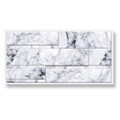 Stick and Go Self Adhesive Stick On Tiles Marble Tablet 8" x 4" Box of 8 Apply over any tile, or directly on to the wall