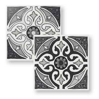 Stick and Go Self Adhesive Stick On Tiles Monochic 6" x 6" Box of 8 Apply over any tile