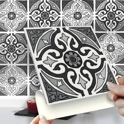 Stick and Go Self Adhesive Stick On Tiles Monochic 6" x 6" Box of 8 Apply over any tile - 3