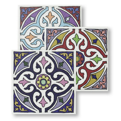 Stick and Go Self Adhesive Stick On Tiles Morocco 4" x 4" Box of 18 Apply over any tile, or directly on to the wall