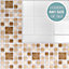 Stick and Go Self Adhesive Stick On Tiles Roman Mosaic 6" x 6" Box of 8 Apply over any tile, or directly on to the wall