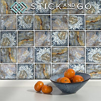 Stick and Go Self Adhesive Stick On Tiles Rustic Slate 4" x 4" Box of 18 Apply over any tile, or directly on to the wall