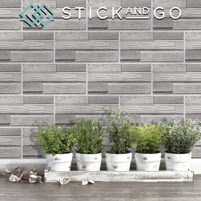 Stick and Go Self Adhesive Stick On Tiles Shanty 8 x 4 Box of 8 Apply over any tile or directly on to the wall