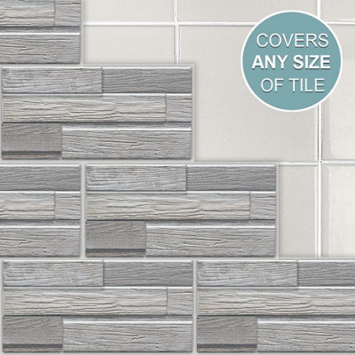 Stick and Go Self Adhesive Stick On Tiles Shanty 8" x 4" Box of 8 Apply over any tile, or directly on to the wall
